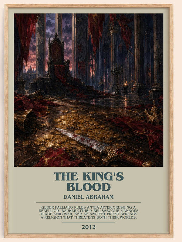 The king's blood bookish book poster by Daniel Abraham – framed literary art print