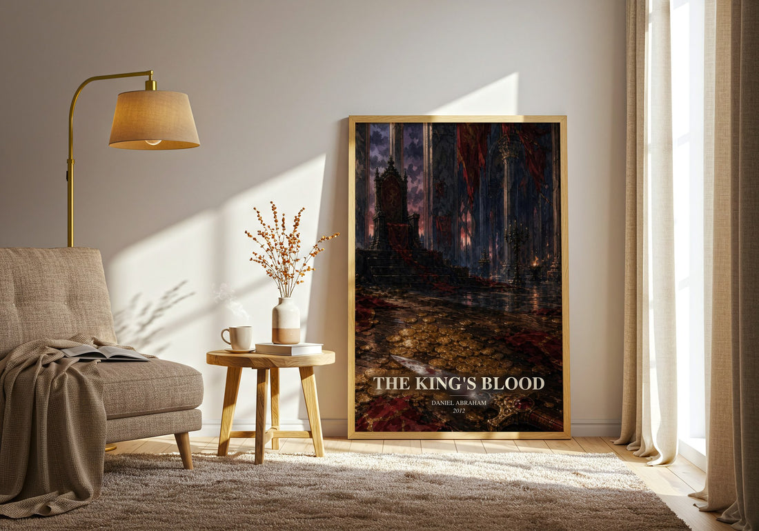 The king's blood watercolour print in frame leaning in hallway – fantasy wall art