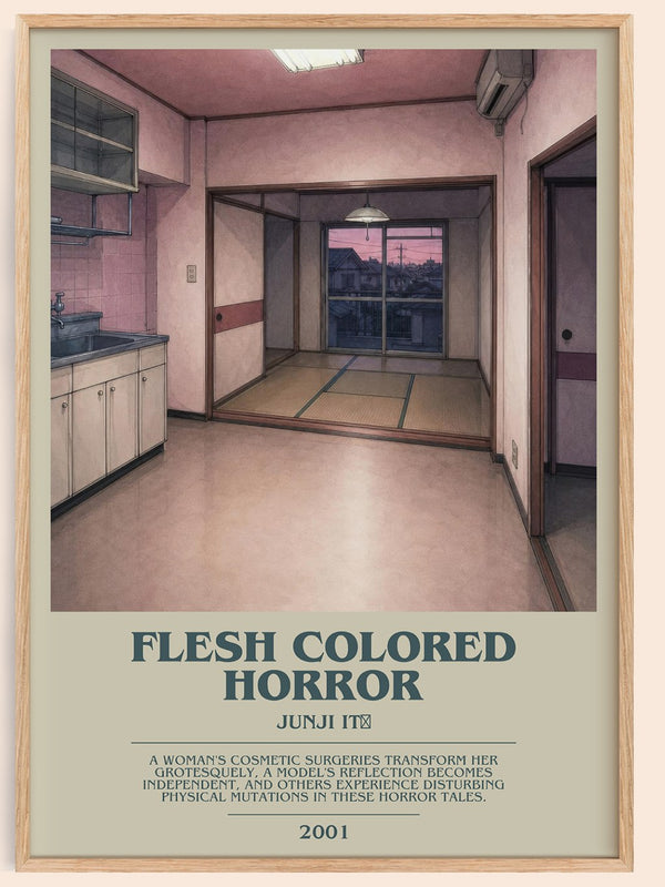 Flesh Colored Horror bookish book poster by Junji Itō – framed literary art print