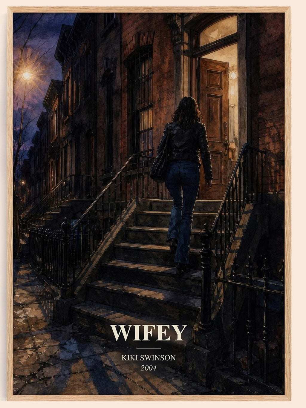 Wifey watercolour book poster by Kiki Swinson – framed literary art print