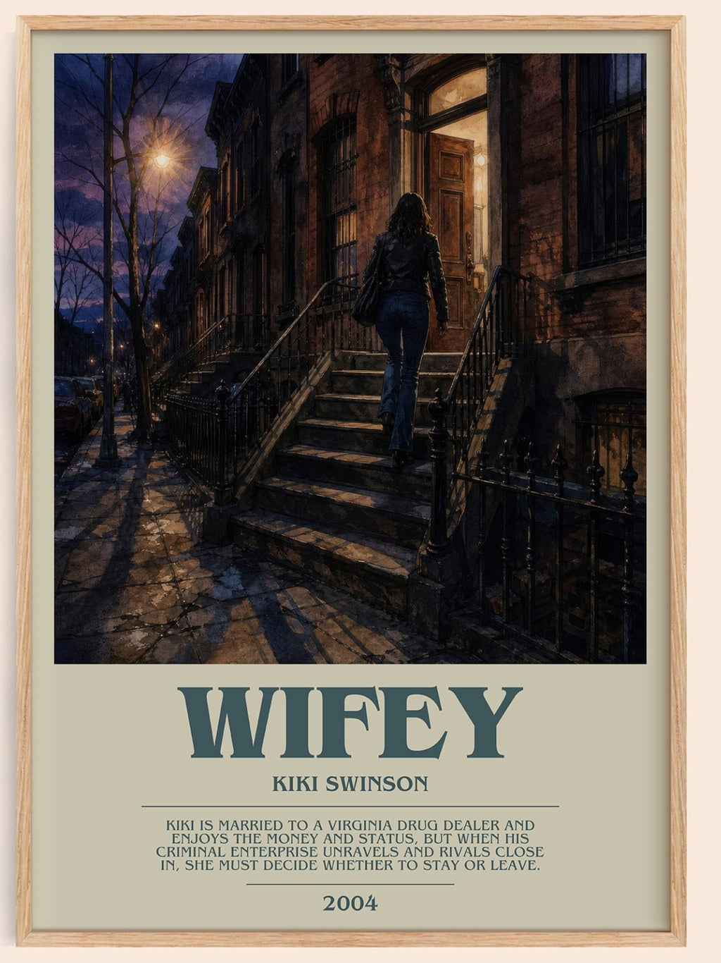 Wifey bookish book poster by Kiki Swinson – framed literary art print
