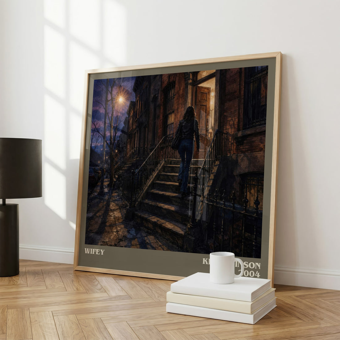 Wifey literary print framed by window – literary home decor