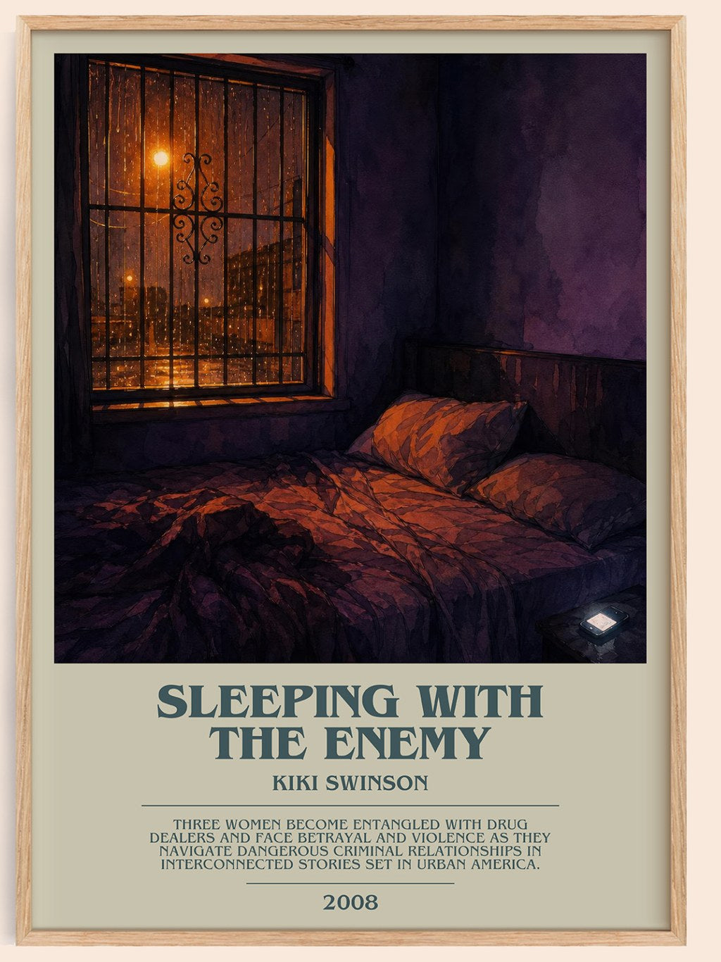 Sleeping with the enemy bookish book poster by Kiki Swinson – framed literary art print
