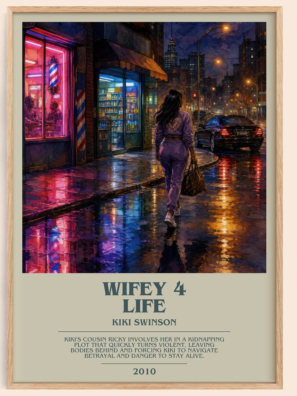 Wifey 4 life bookish book poster by Kiki Swinson – framed literary art print