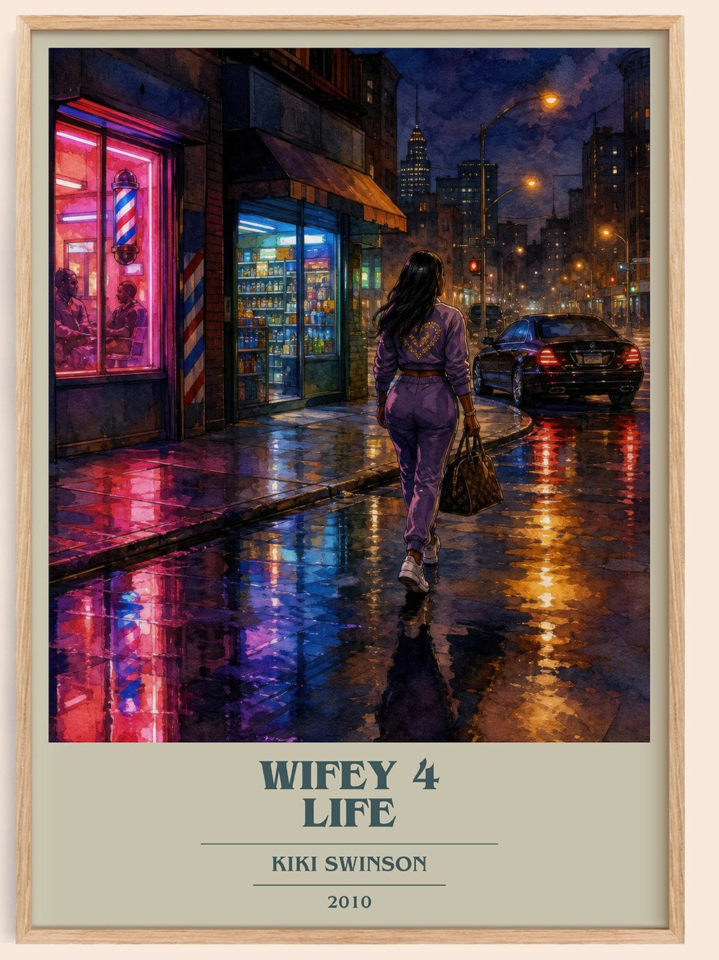 Wifey 4 life book cover book poster by Kiki Swinson – framed literary art print