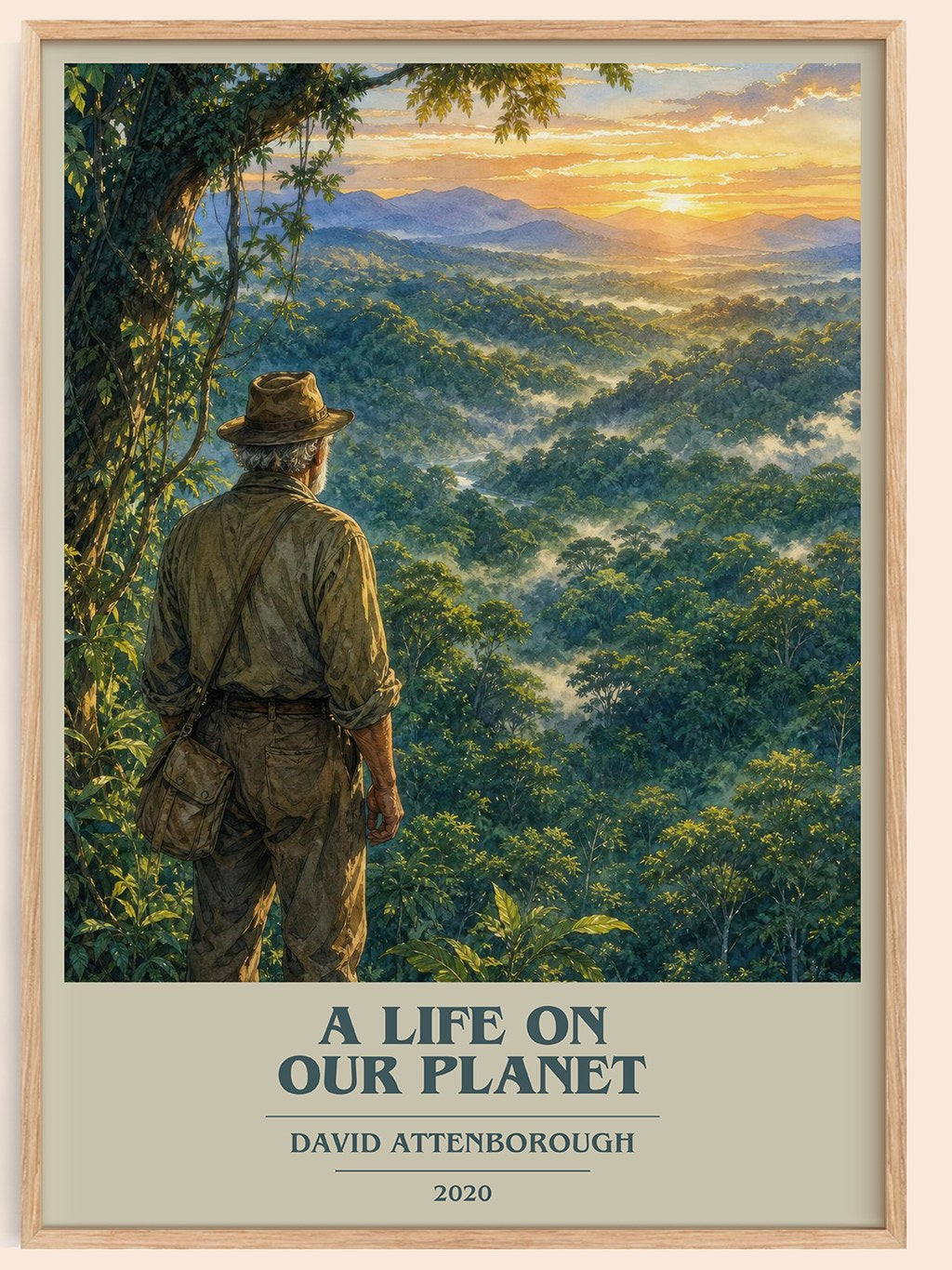 A Life on Our Planet book cover book poster by David Attenborough – framed literary art print