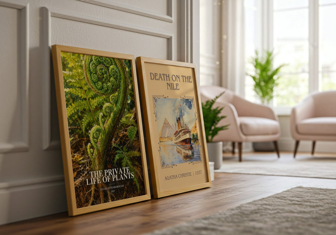 The private life of plants watercolour print framed by window – literary home decor