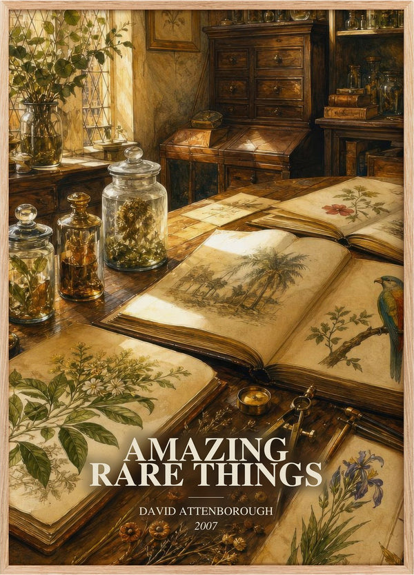 Amazing rare things Book Watercolour Illustration by D. Attenborough