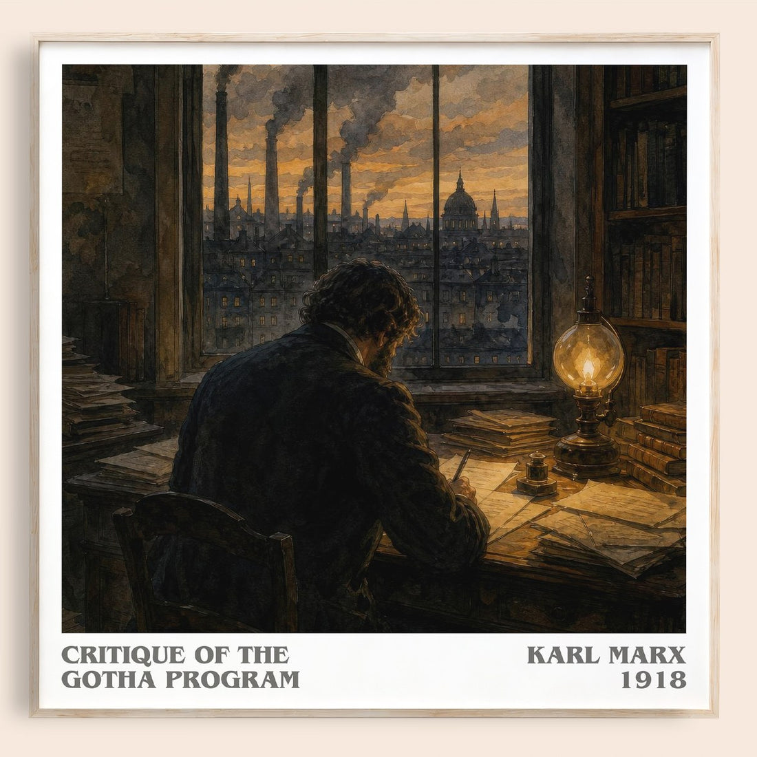 Critique of the Gotha program literary book poster by Karl Marx – framed literary art print