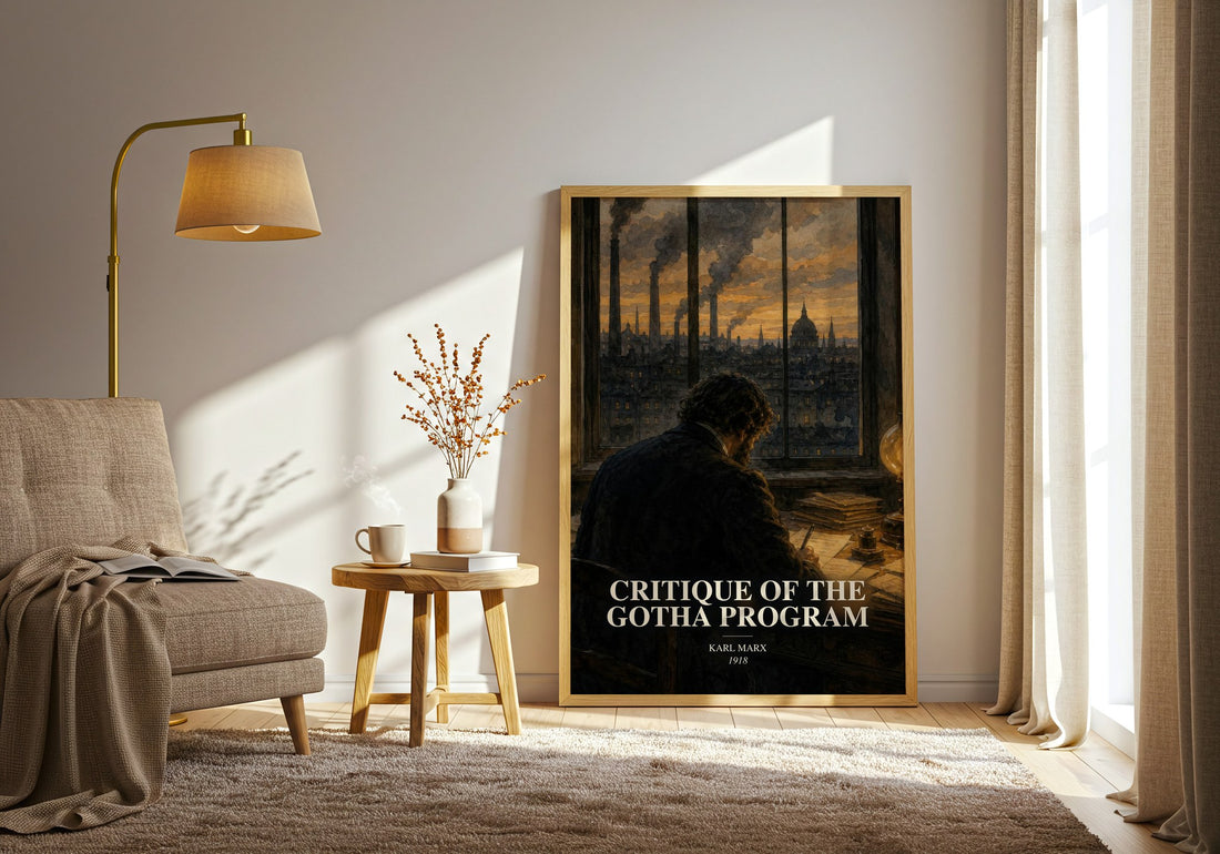 Critique of the Gotha program watercolour print in frame leaning in hallway – philosophy wall art