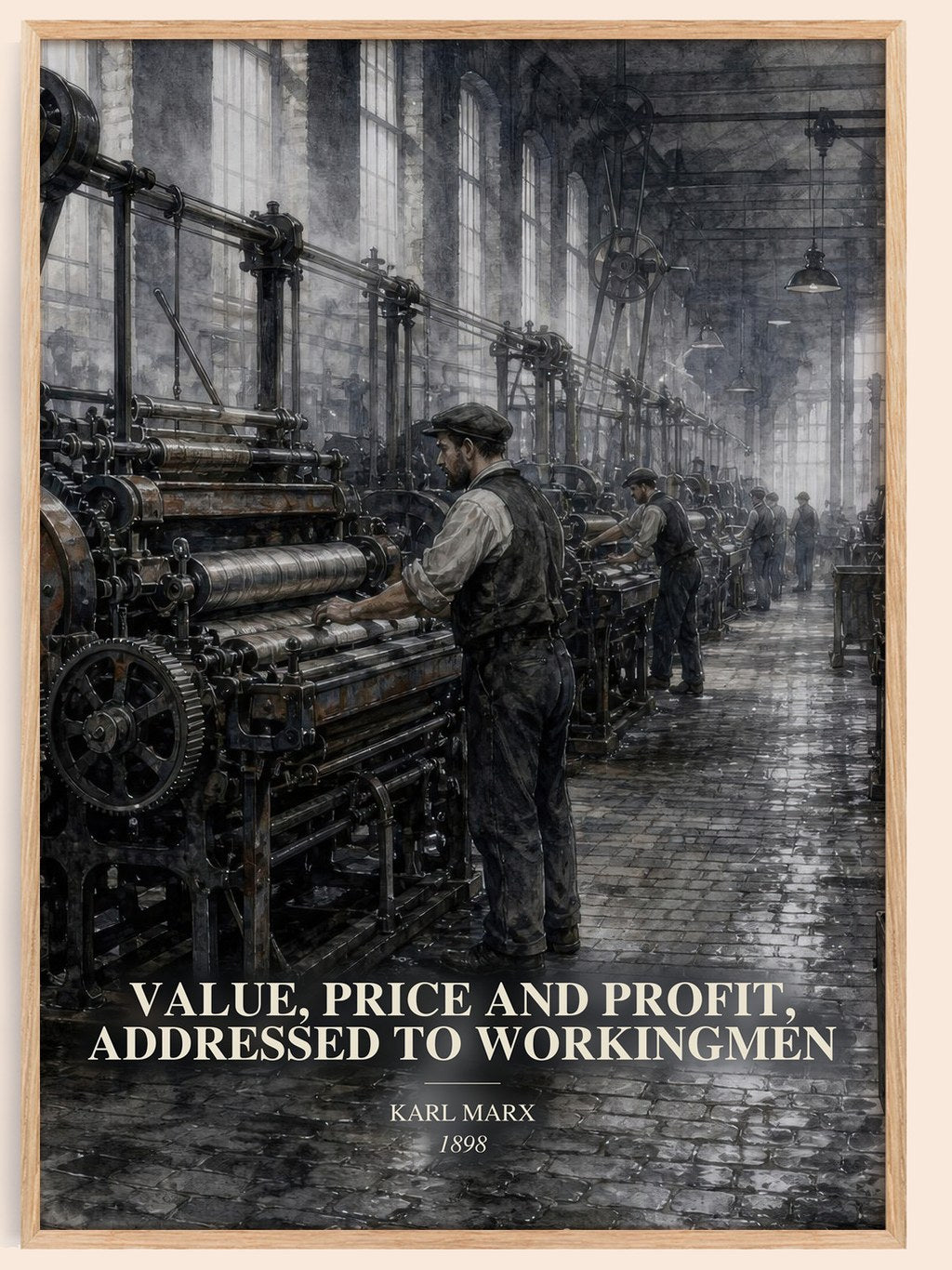 Value, price and profit, addressed to workingmen watercolour book poster by Karl Marx – framed literary art print