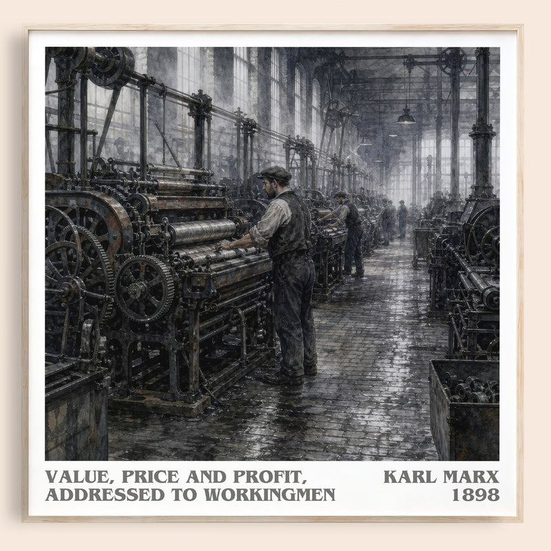 Value, price and profit, addressed to workingmen literary book poster by Karl Marx – framed literary art print