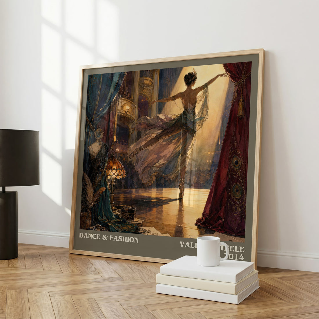 Dance & fashion literary print framed by window – literary home decor