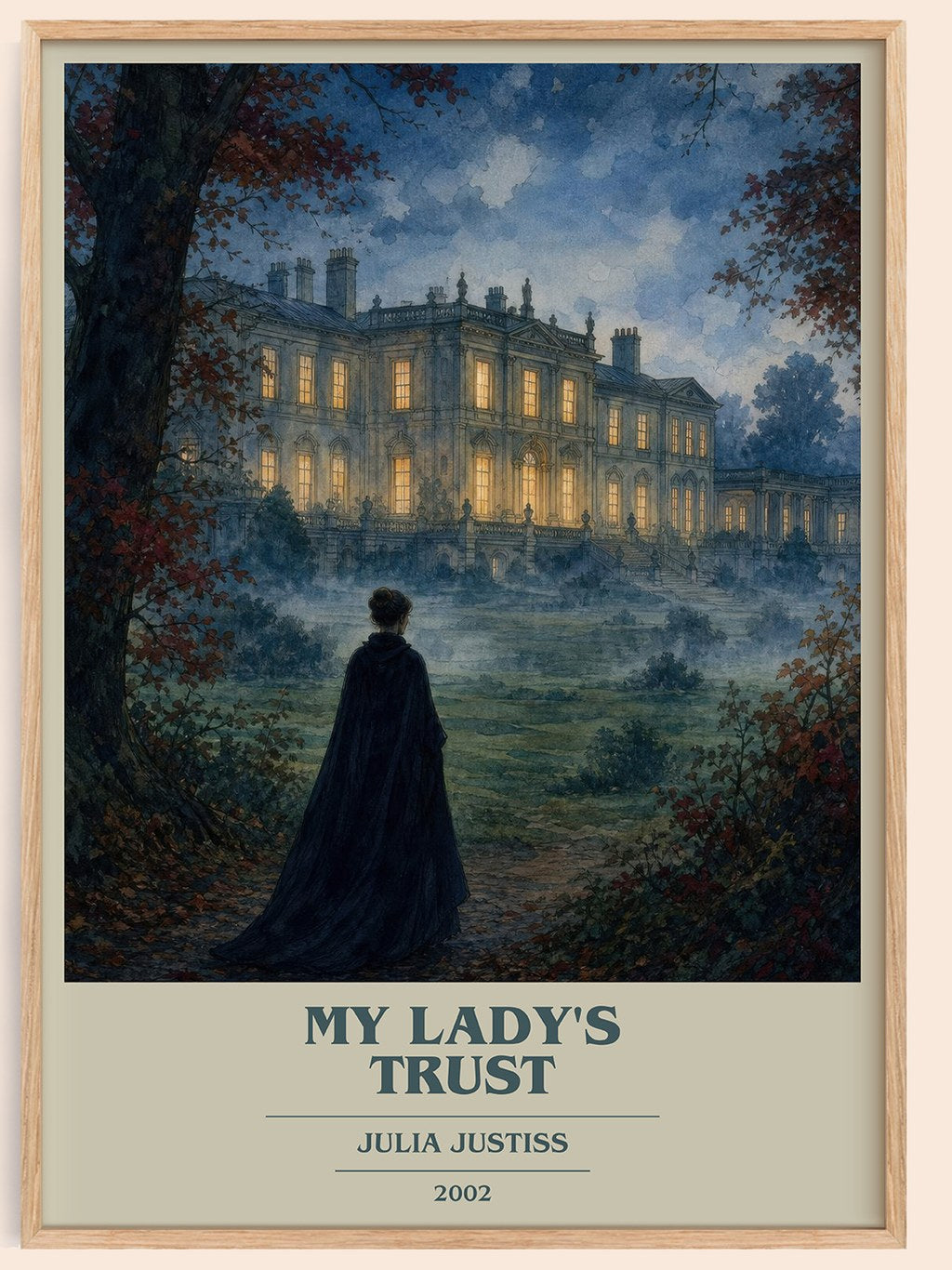 My Lady's Trust book cover book poster by Julia Justiss – framed literary art print