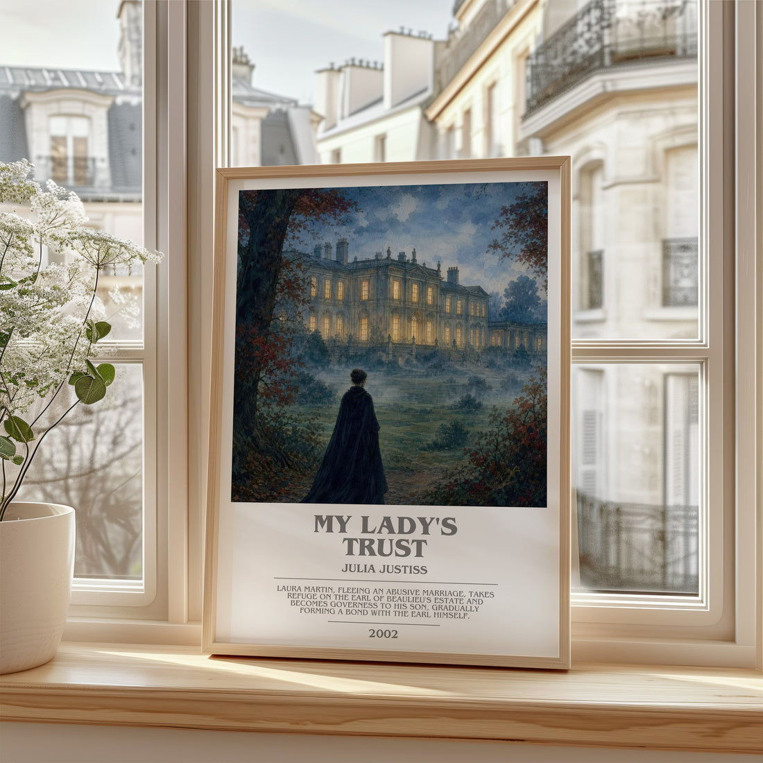 My Lady's Trust bookish poster colour and style options – Julia Justiss book art