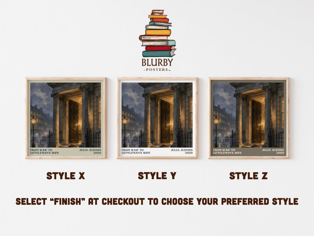 From Waif to Gentleman's Wife literary print in frame leaning in hallway – romance wall art (mockup)