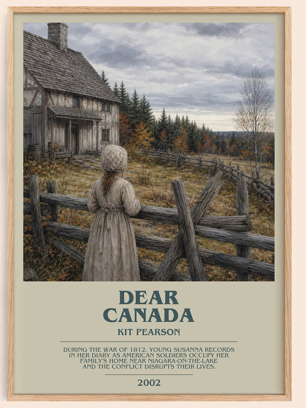 Dear Canada bookish book poster by Kit Pearson – framed literary art print