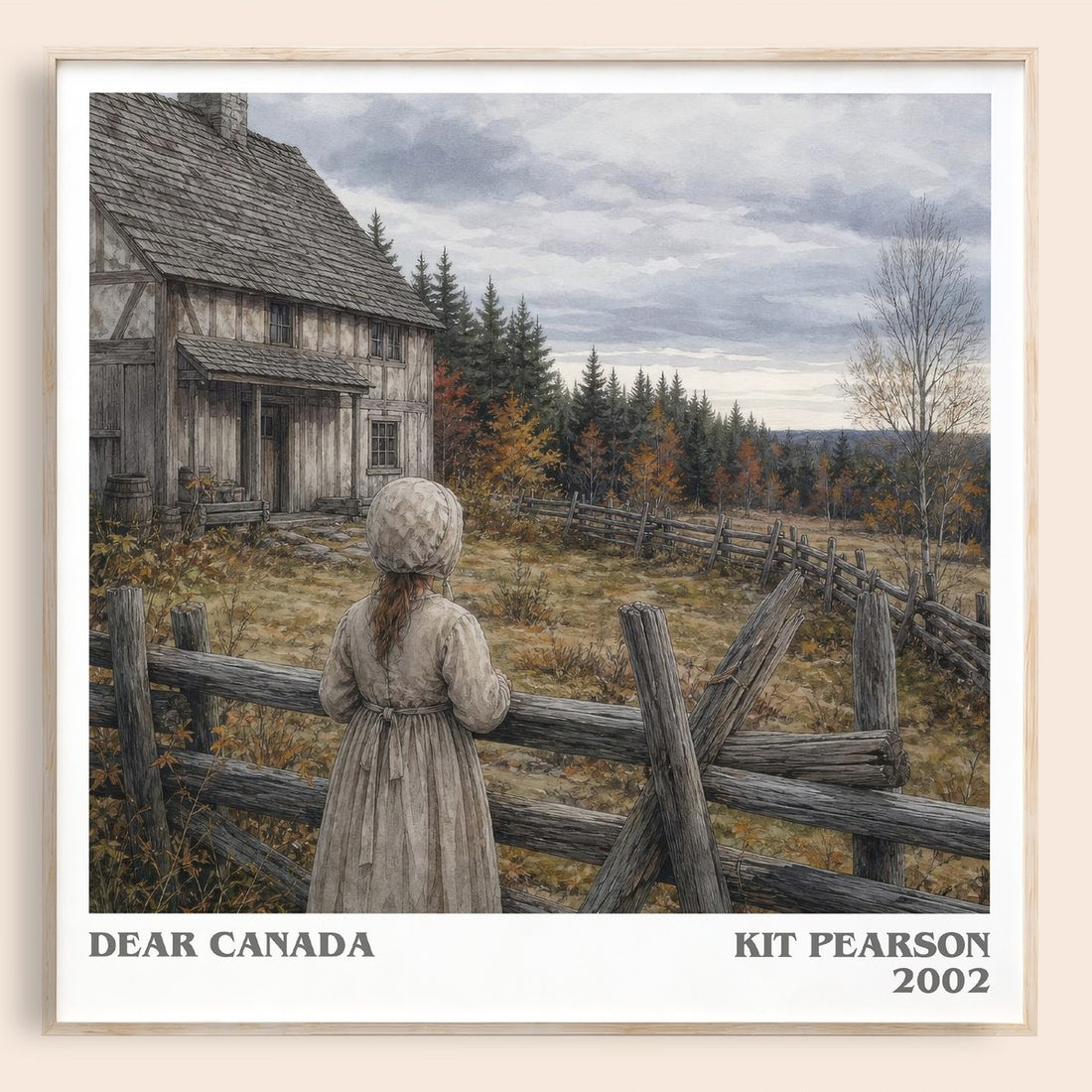 Dear Canada literary book poster by Kit Pearson – framed literary art print
