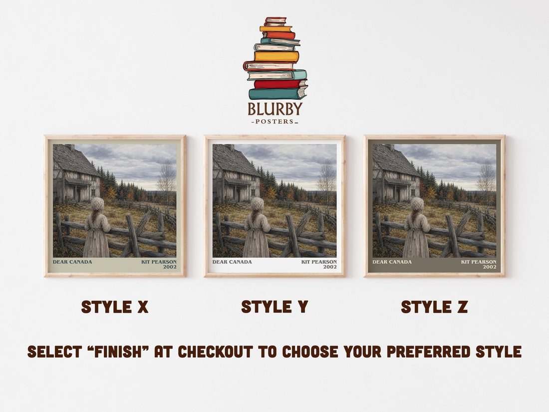 Dear Canada literary print in frame leaning in hallway – historical fiction wall art (mockup)