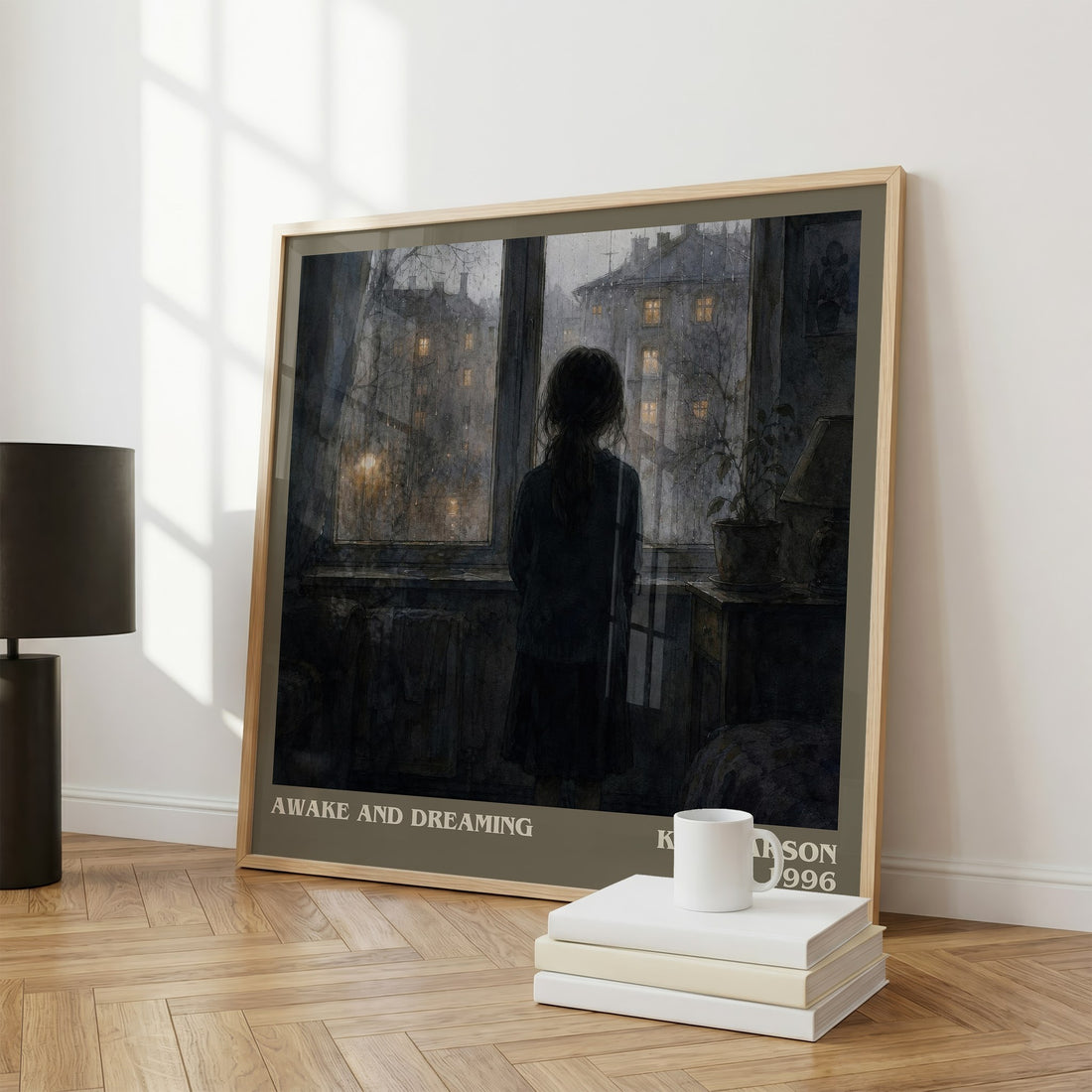 Awake and Dreaming literary print framed by window – literary home decor