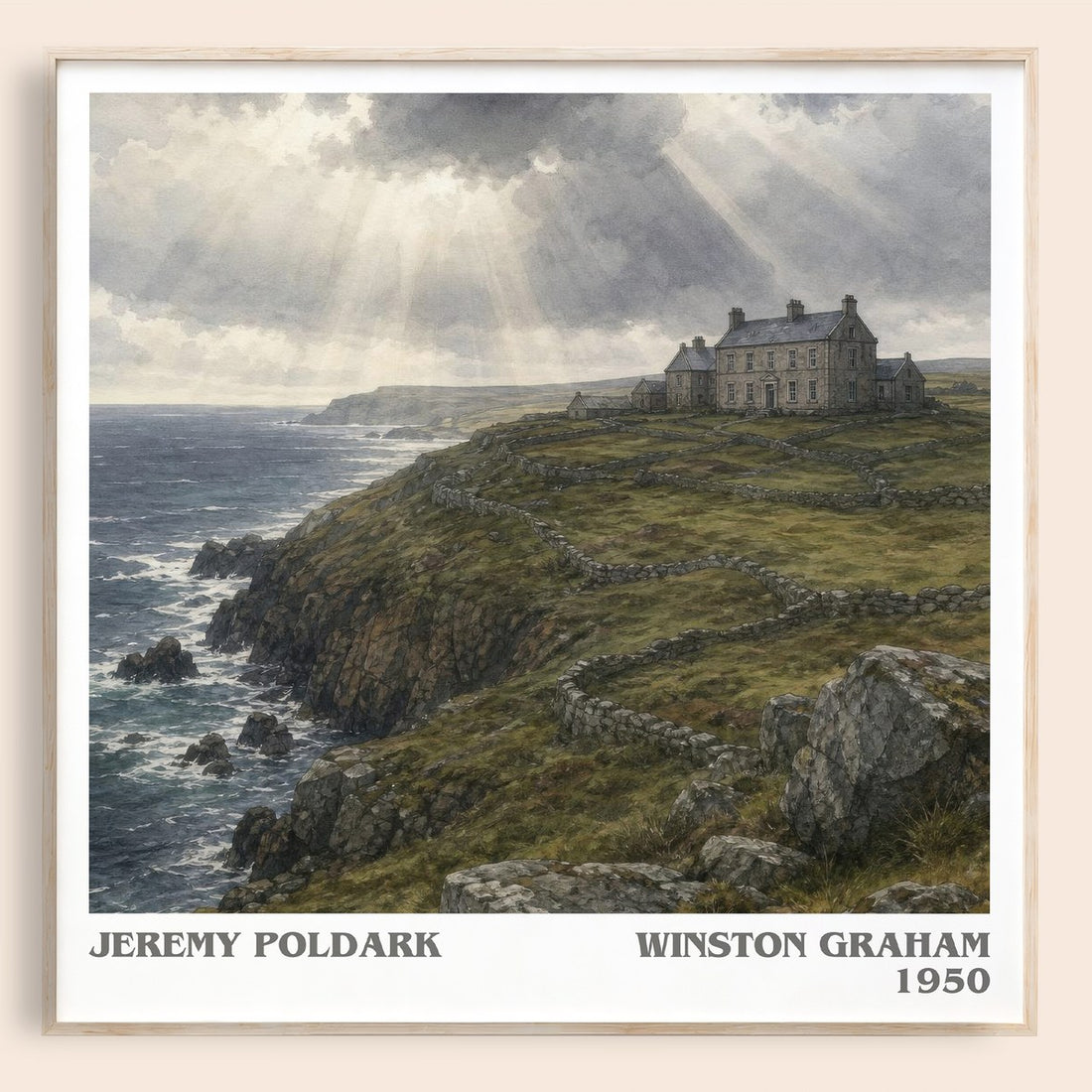Jeremy Poldark literary book poster by Winston Graham – framed literary art print