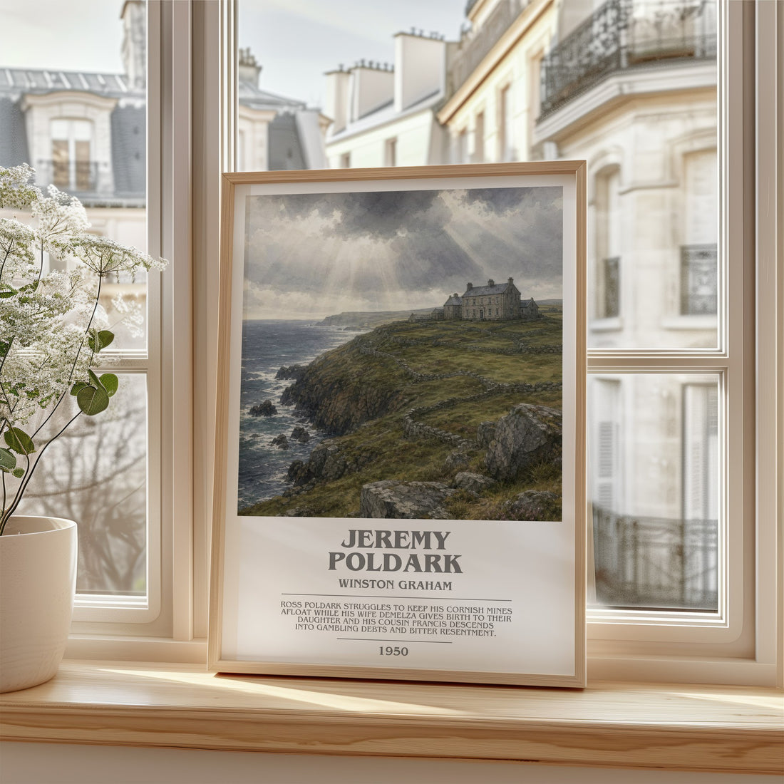 Jeremy Poldark bookish poster colour and style options – Winston Graham book art
