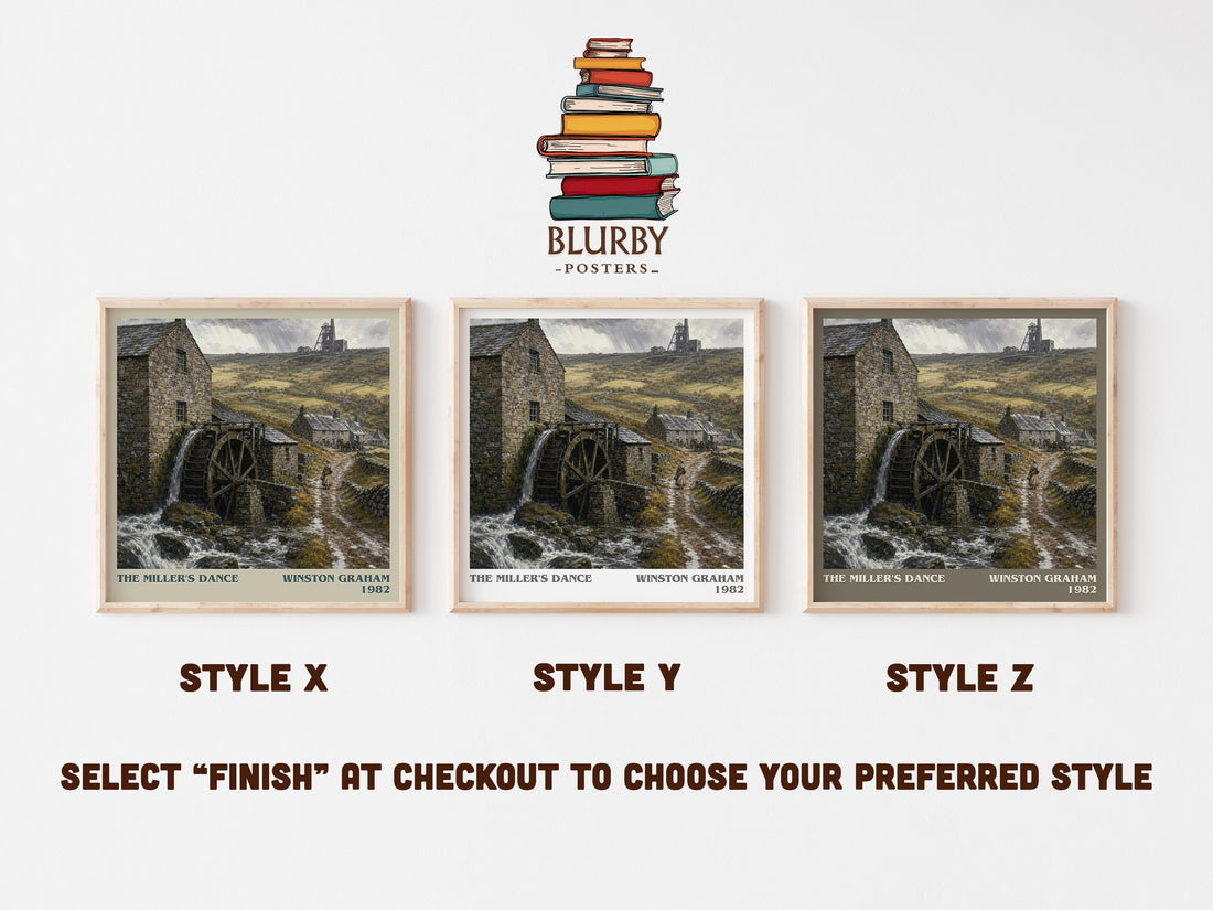 The miller's dance literary print in frame leaning in hallway – historical fiction wall art (mockup)