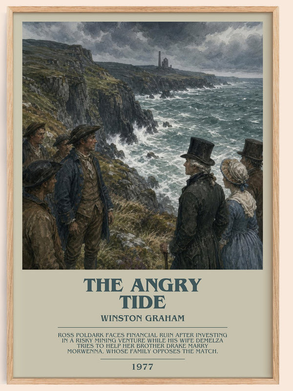 The Angry Tide bookish book poster by Winston Graham – framed literary art print