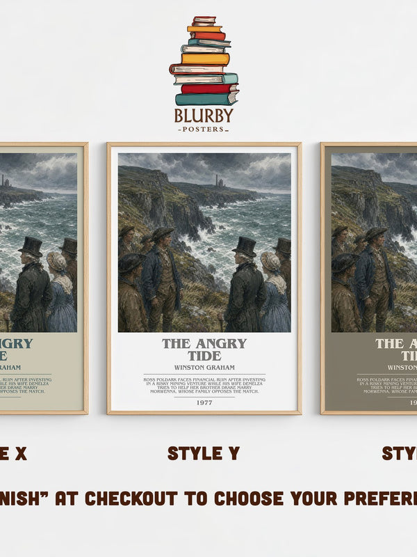 The Angry Tide bookish print in frame leaning in hallway – historical fiction wall art