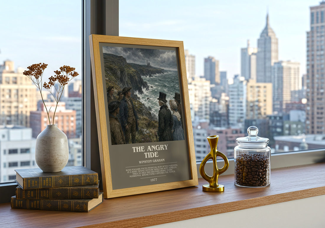 The Angry Tide bookish print framed by window – literary home decor