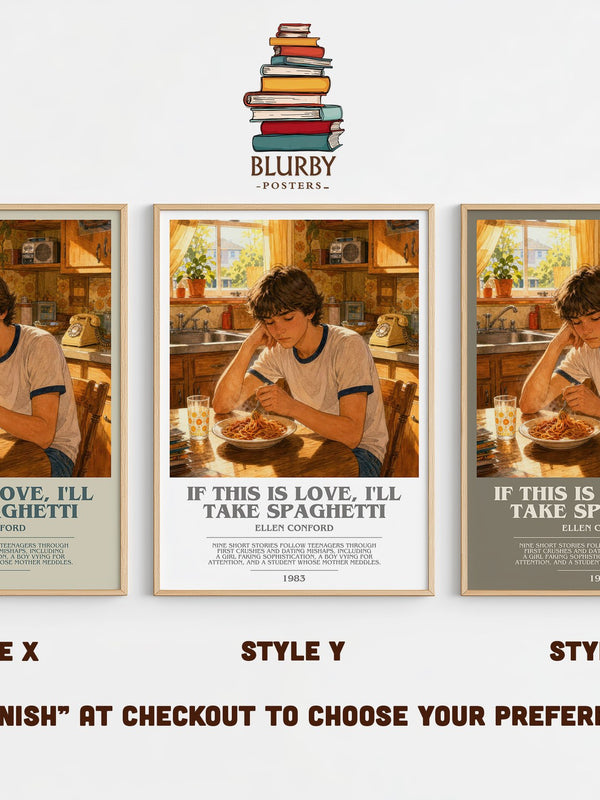 If this is love, I'll take spaghetti bookish print in frame leaning in hallway – young adult wall art