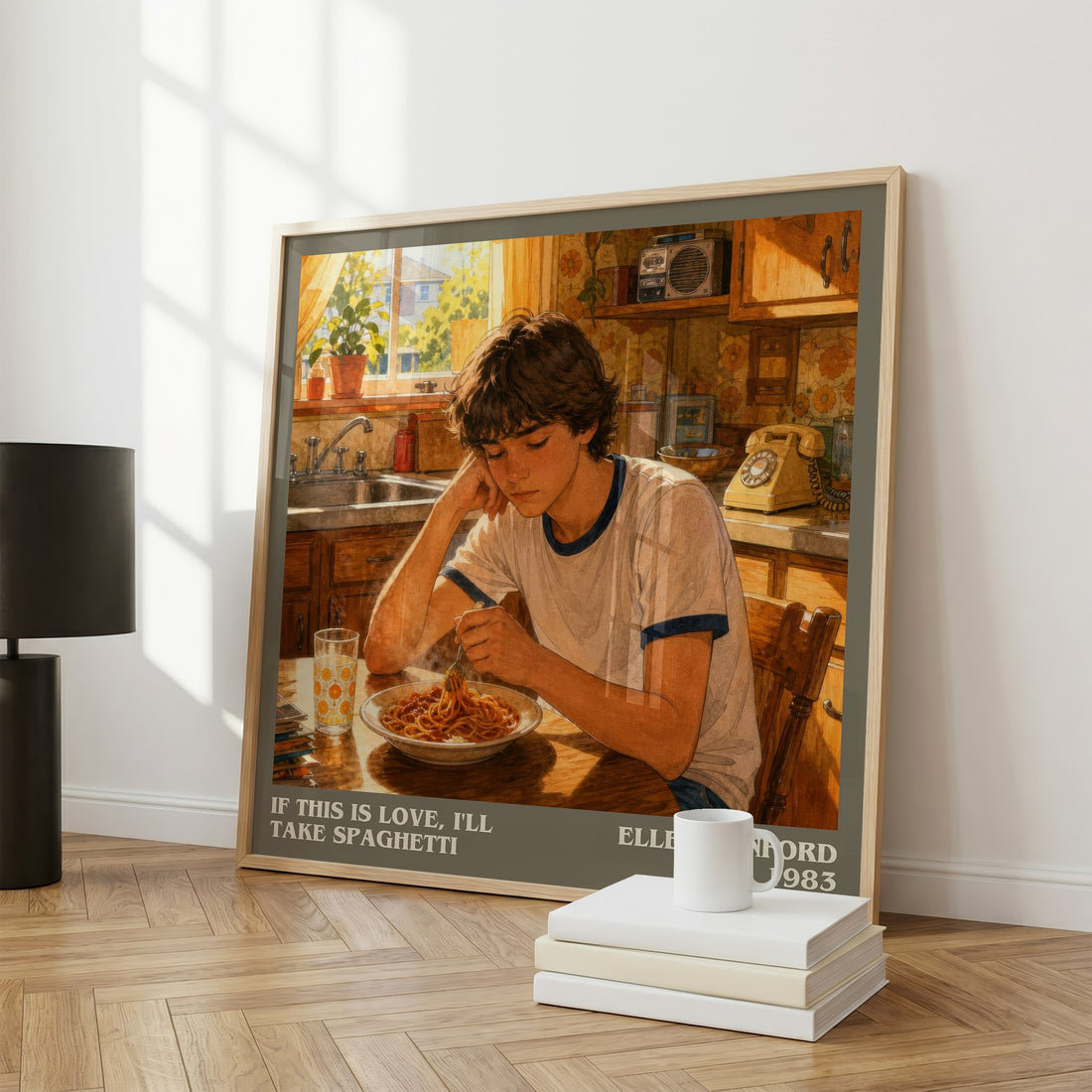 If this is love, I'll take spaghetti literary print framed by window – literary home decor