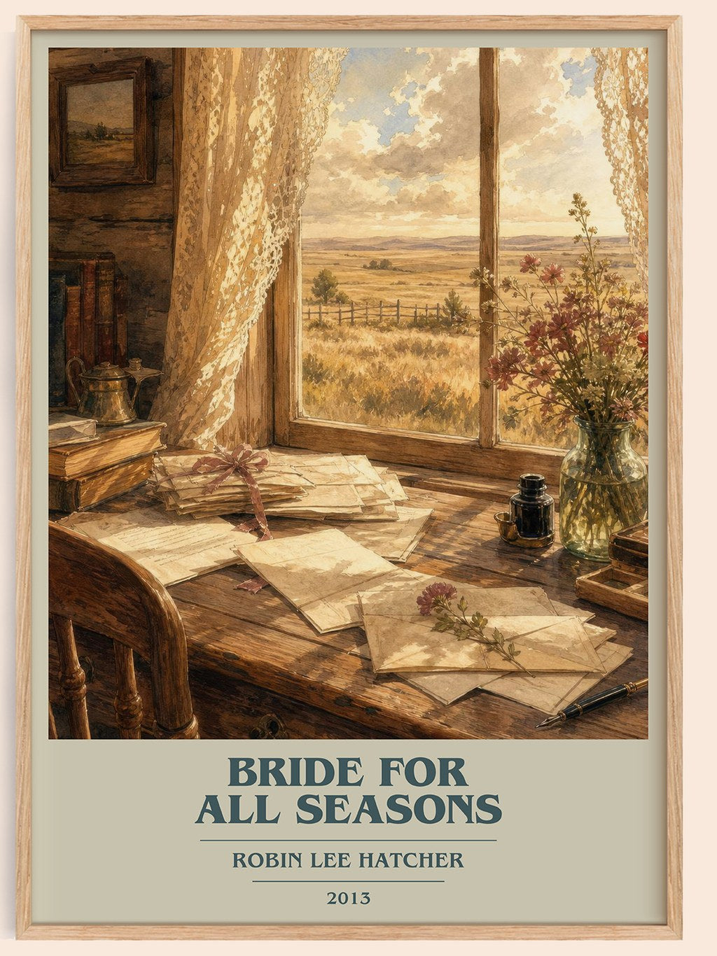 Bride for All Seasons book cover book poster by Robin Lee Hatcher – framed literary art print
