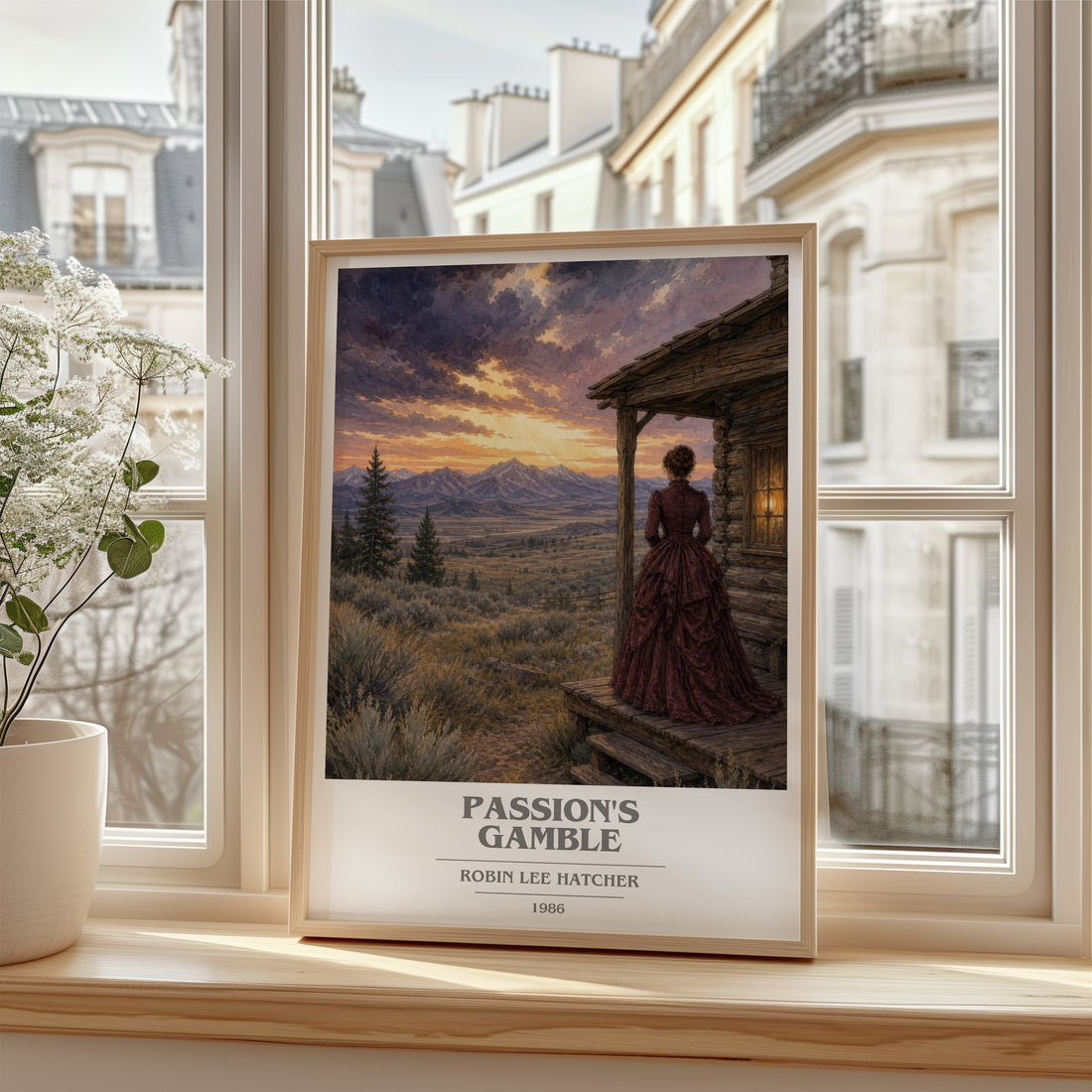 Passion's gamble book cover poster colour and style options – Robin Lee Hatcher book art