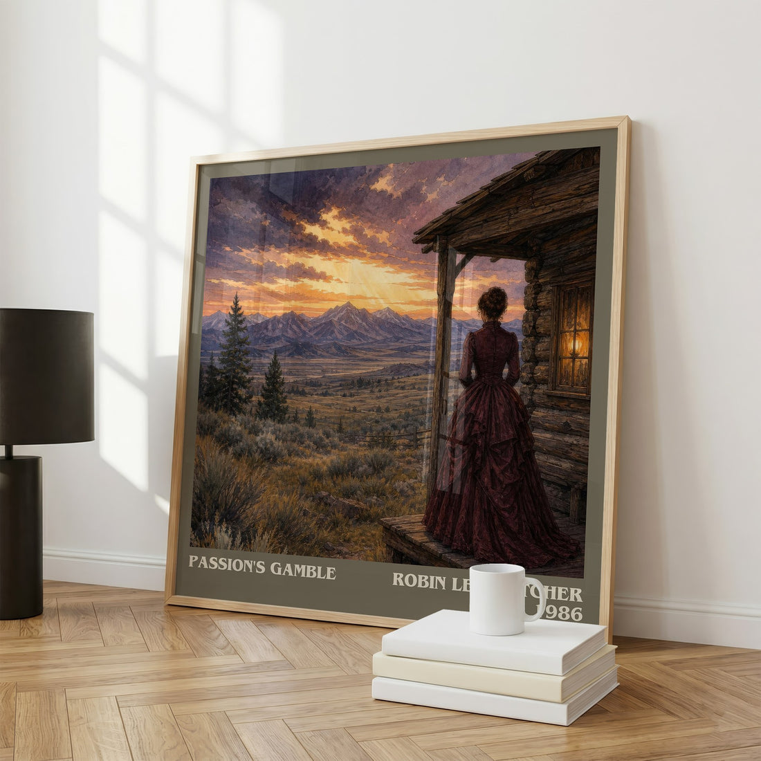 Passion's gamble literary print framed by window – literary home decor