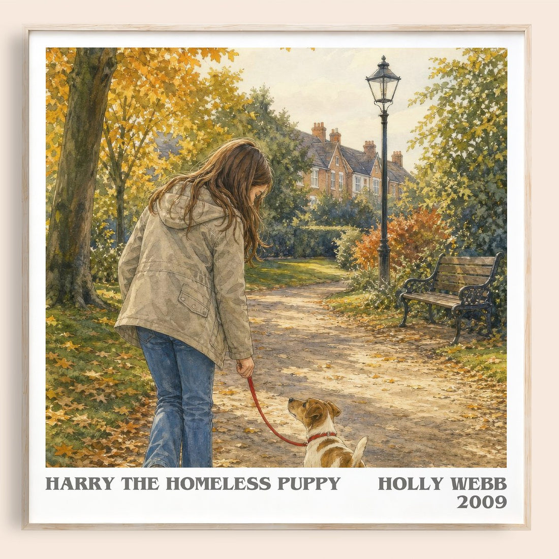 Harry the Homeless Puppy literary book poster by Holly Webb – framed literary art print