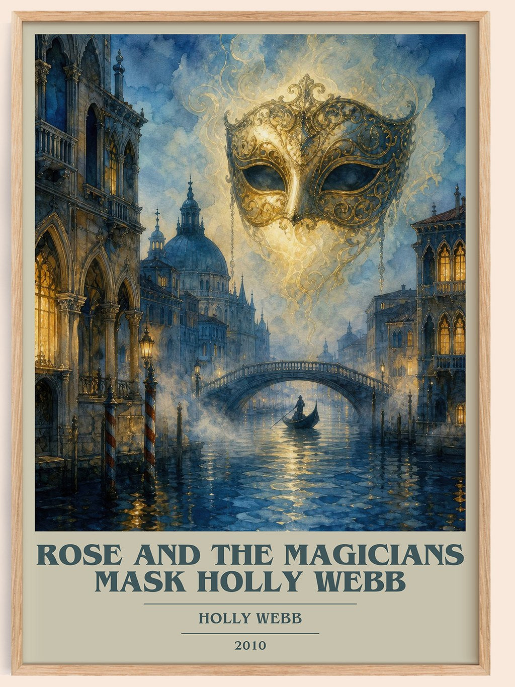 Rose and the Magicians Mask Holly Webb book cover book poster by Holly Webb – framed literary art print
