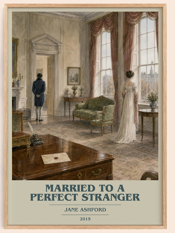 Married to a Perfect Stranger book cover book poster by Jane Ashford – framed literary art print