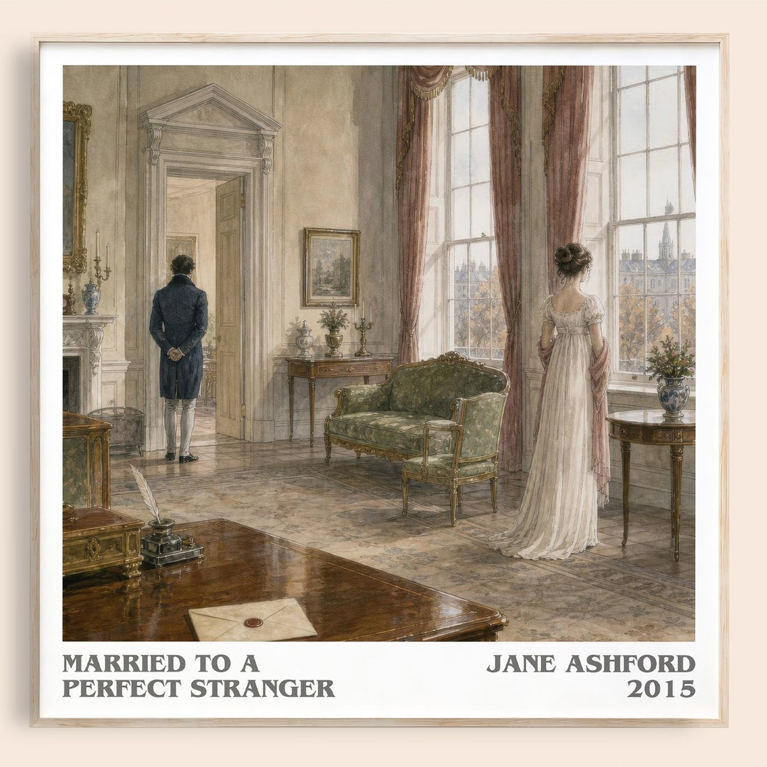Married to a Perfect Stranger literary book poster by Jane Ashford – framed literary art print