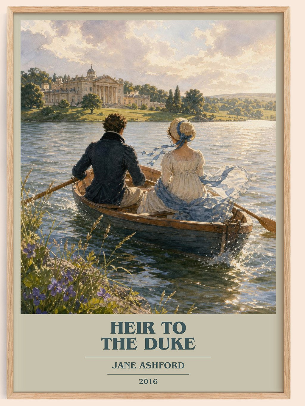 Heir to the Duke book cover book poster by Jane Ashford – framed literary art print