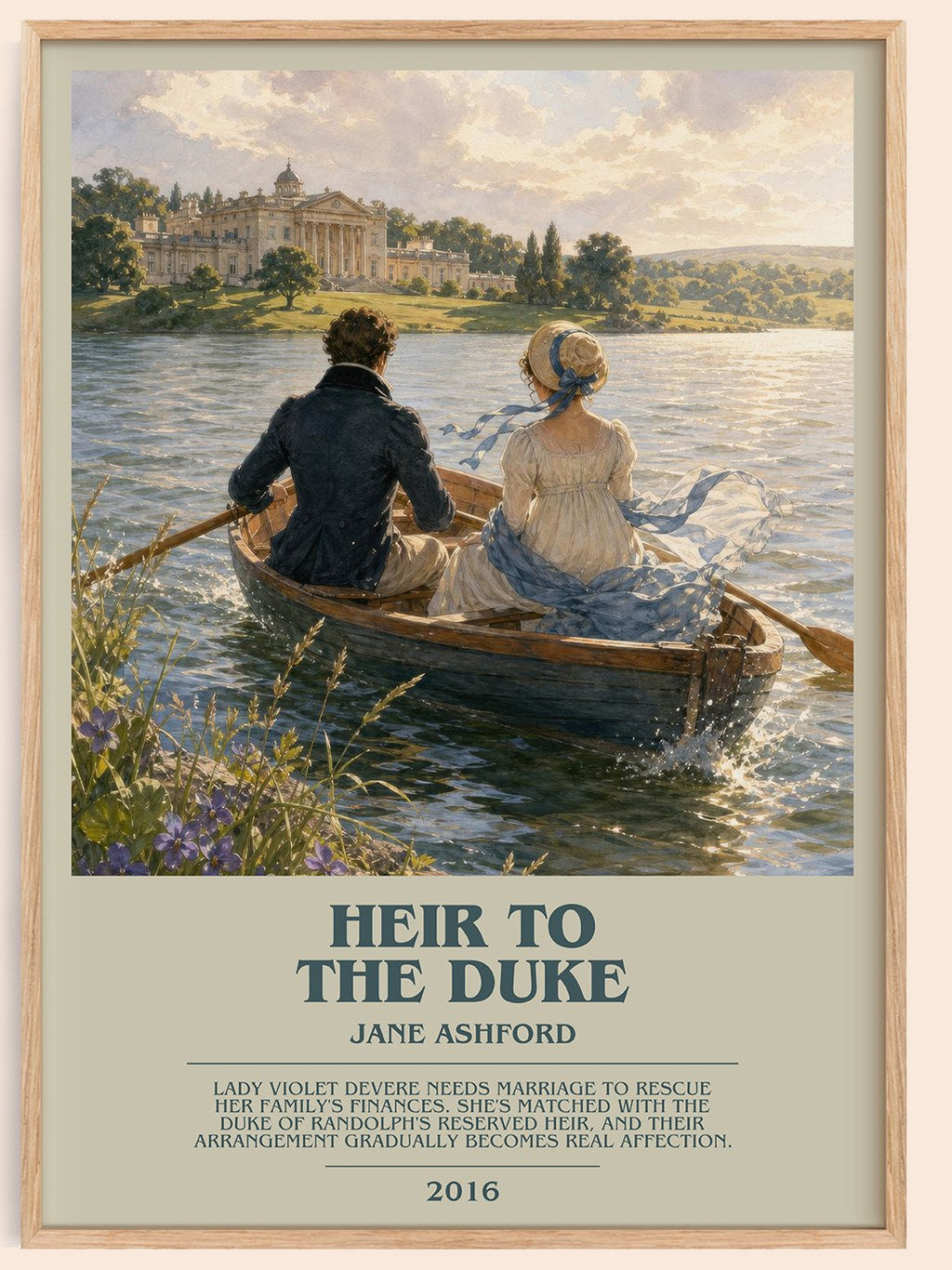 Heir to the Duke bookish book poster by Jane Ashford – framed literary art print