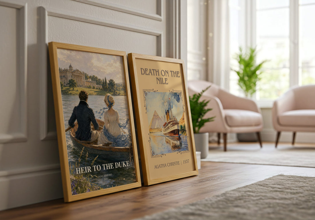 Heir to the Duke watercolour print framed by window – literary home decor
