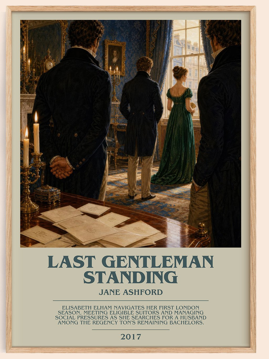 Last Gentleman Standing bookish book poster by Jane Ashford – framed literary art print