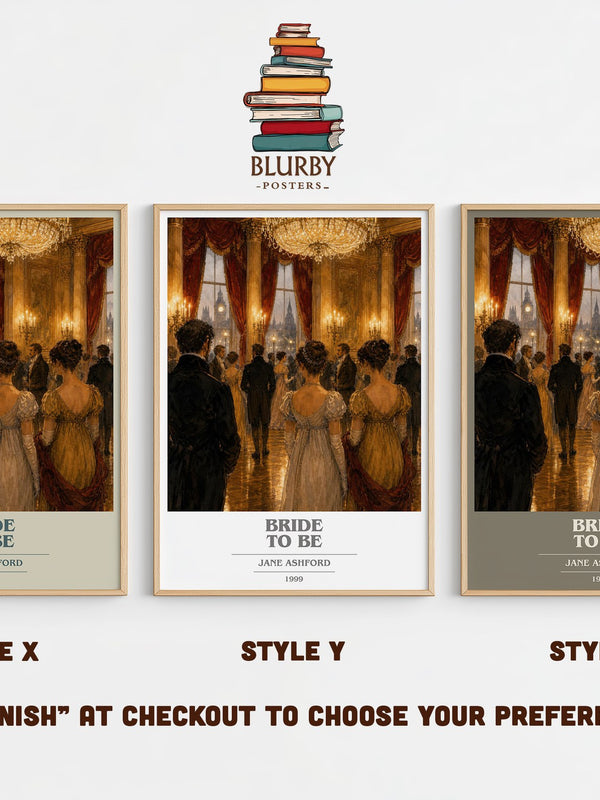 Bride to Be book cover print in frame leaning in hallway – romance wall art