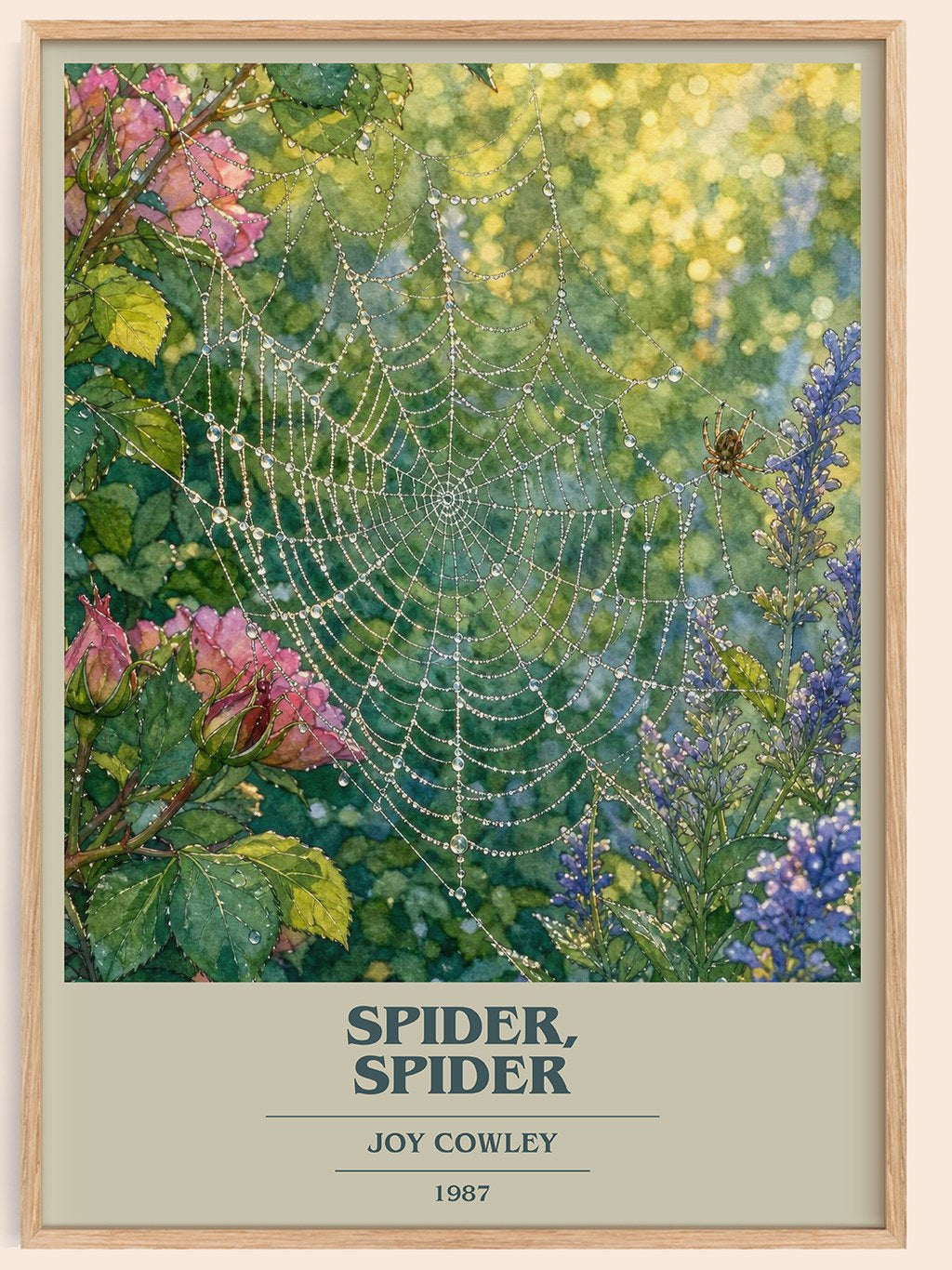 Spider, Spider book cover book poster by Joy Cowley – framed literary art print