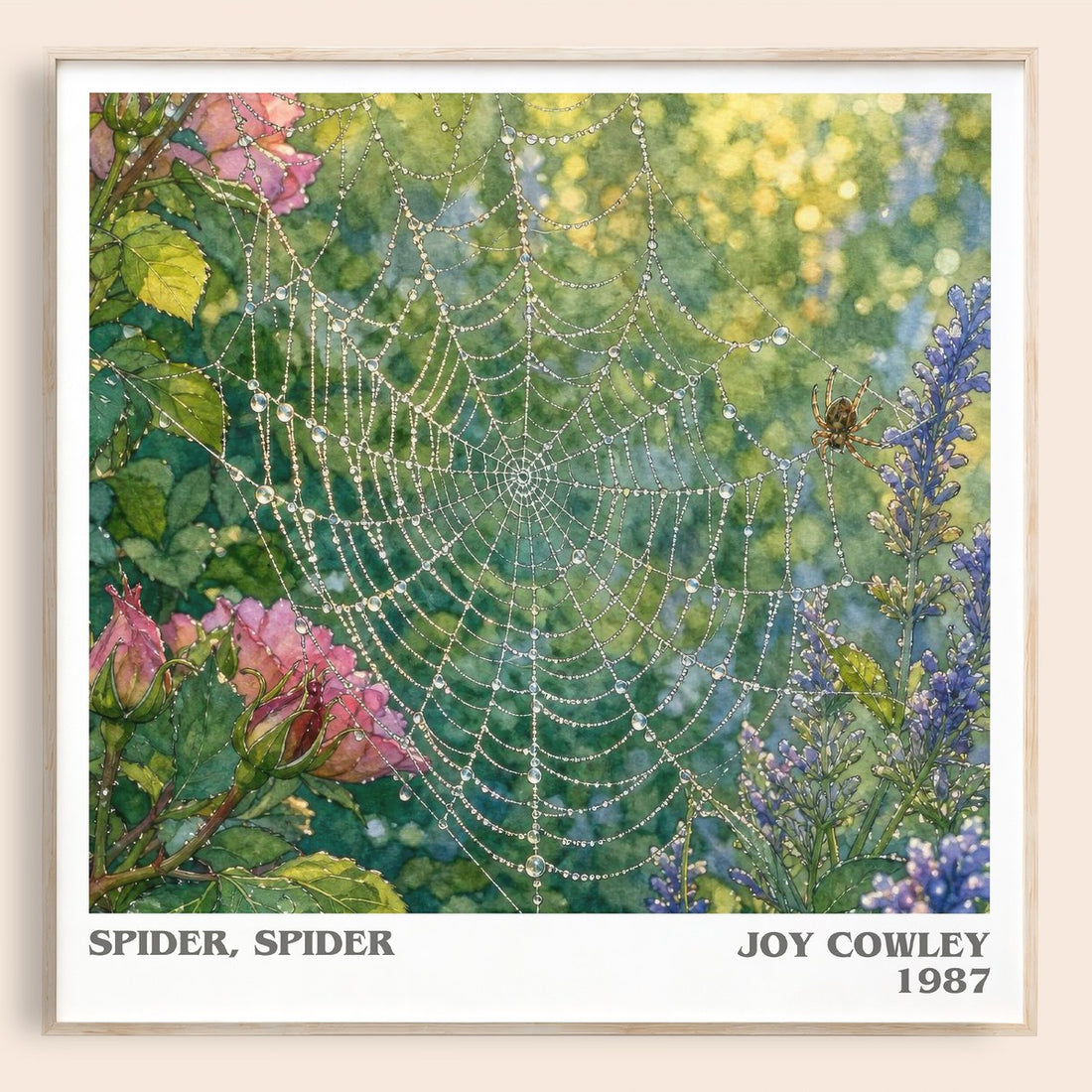 Spider, Spider literary book poster by Joy Cowley – framed literary art print