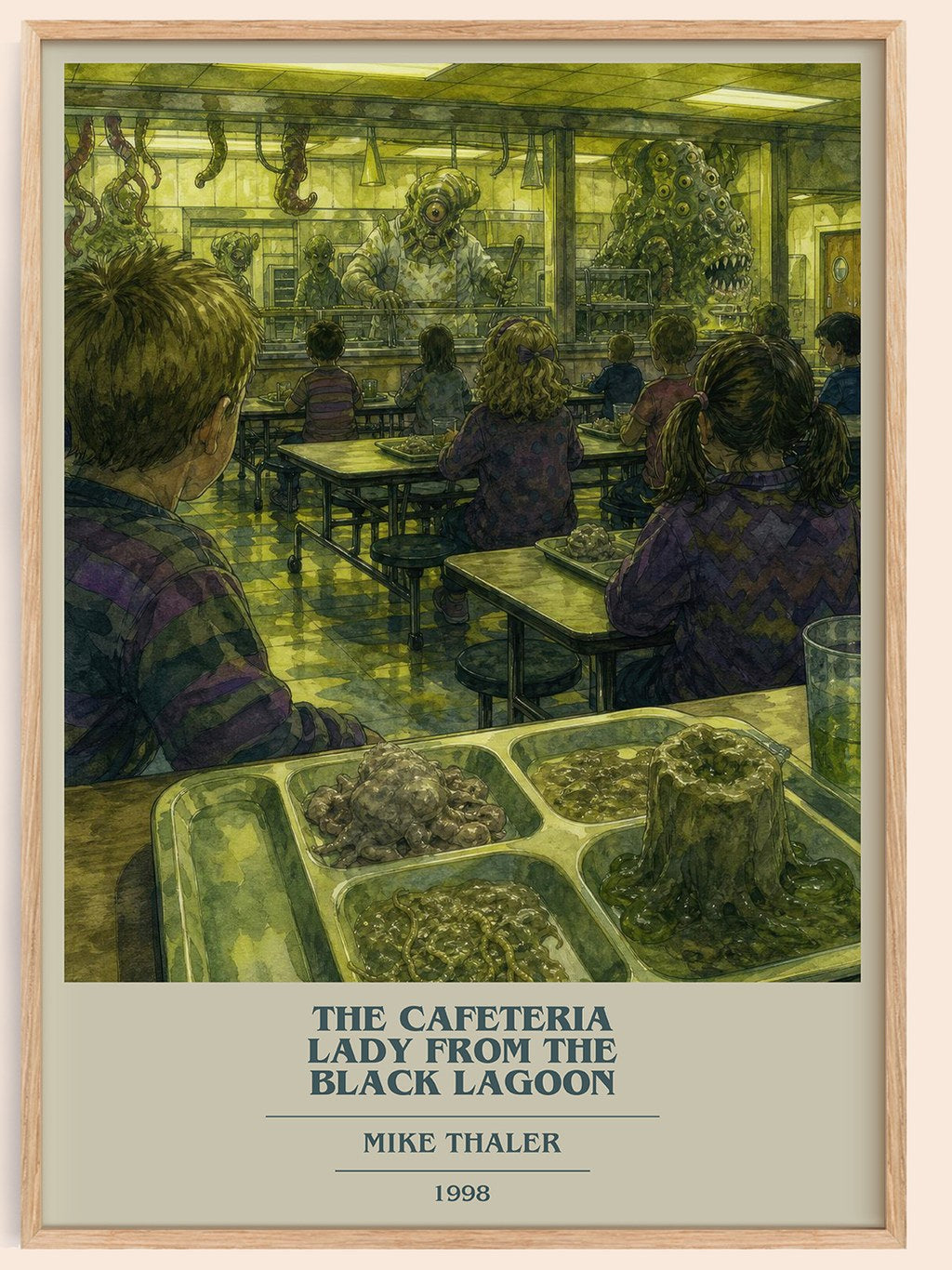 The cafeteria lady from the black lagoon book cover book poster by Mike Thaler – framed literary art print
