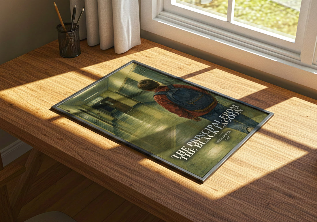 The Principal From the Black Lagoon watercolour book poster framed on wall – childrens wall art