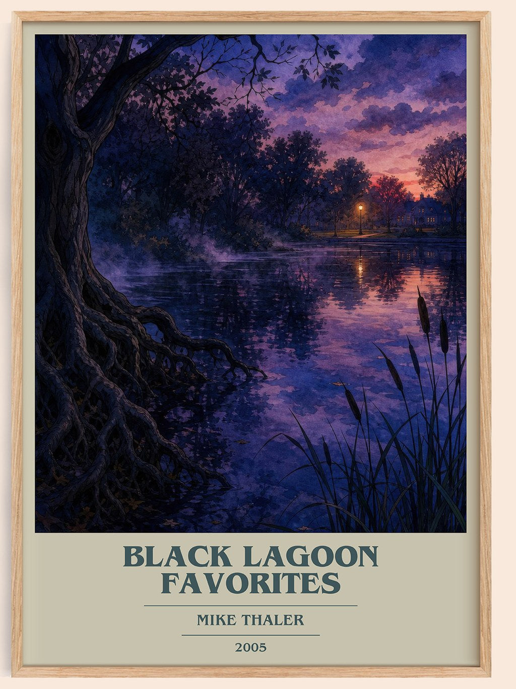 Black Lagoon favorites book cover book poster by Mike Thaler – framed literary art print