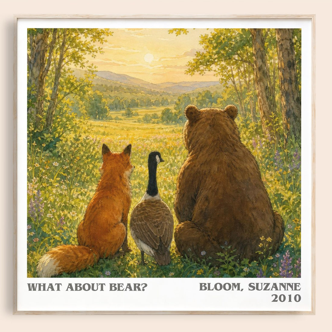 What about Bear? literary book poster by Bloom, Suzanne – framed literary art print